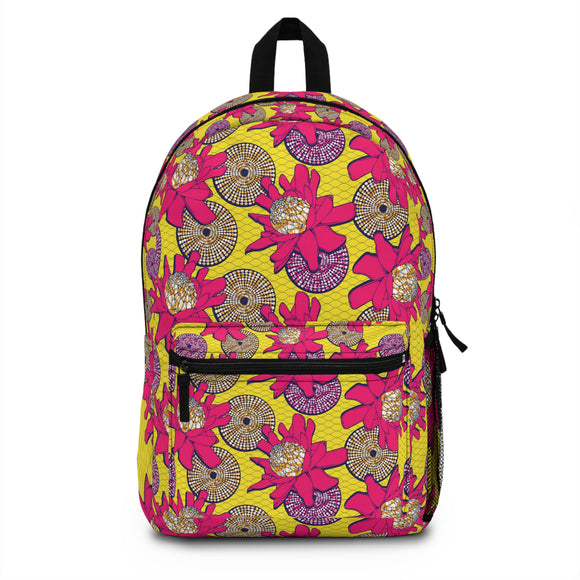African Flower Print Backpack