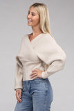 Viscose Cross Wrap Pullover Sweater Top- 4 Colors