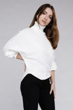 Viscose Dolman Sleeve Turtleneck Sweater Top- 5 Colors