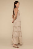 Woven Smocked Top Tiered Cami Maxi Dress-3 Colors