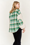 Multi Plaid Fuzzy Sleeve Jacket-2 Colors