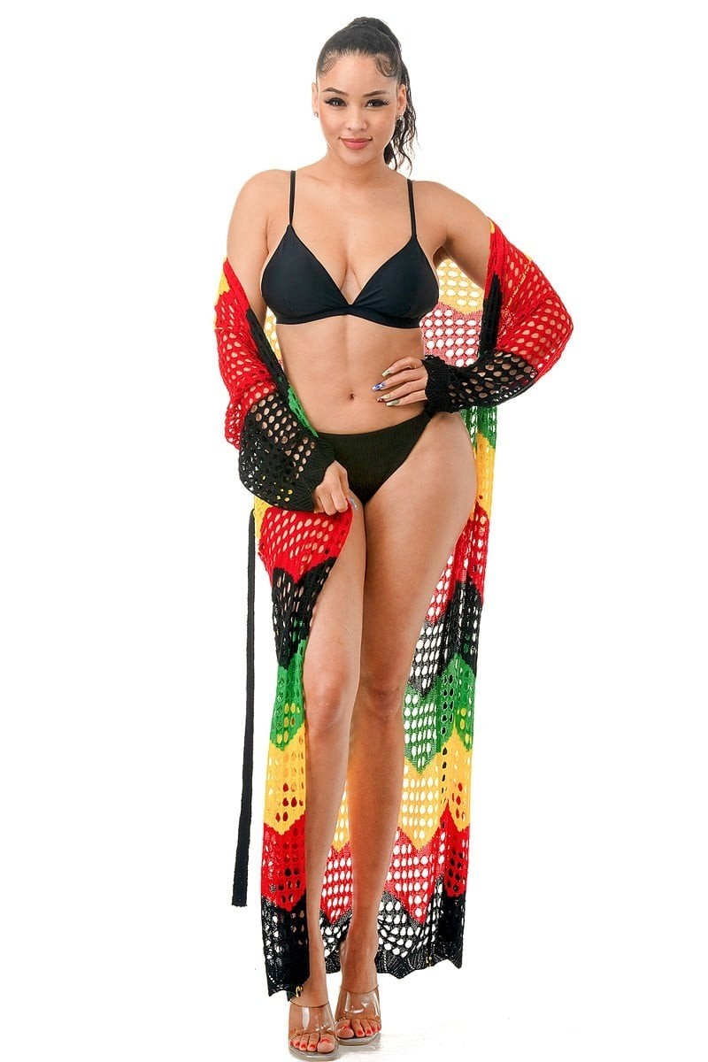 Rasta Reggae Jamaican Long Cardigan/Kimono