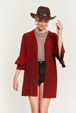 Plus Size Glitter Bell Sleeve Kimono Style Cardigan