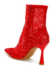 Samia Sequin Lace Boots- 3 Colors