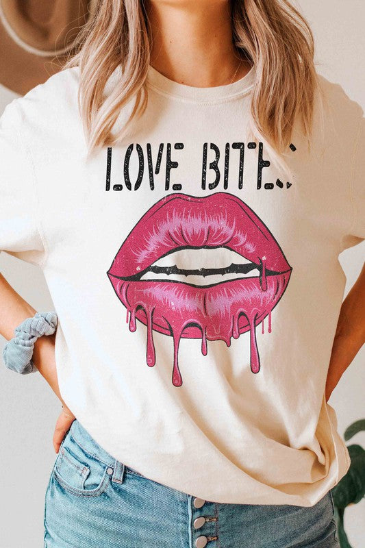 LOVE BITES LIPS Graphic T-Shirt-5 Colors