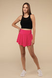 Wide Band Tennis Skirt with Zippered Back Pocket-3 Colors