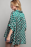 LIGHT SATIN PRINT BUTTON DOWN SHIRT-2 COLORS