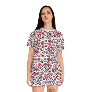 Heart Printed Pajama Set for Women