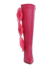 Chinkara Sheer Big Rose Detail Long Boots- 3 Colors