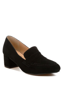 Astra Block Heel Suede Loafers- 2 Colors