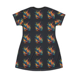 Burst of Colors T-Shirt Dress (AOP)