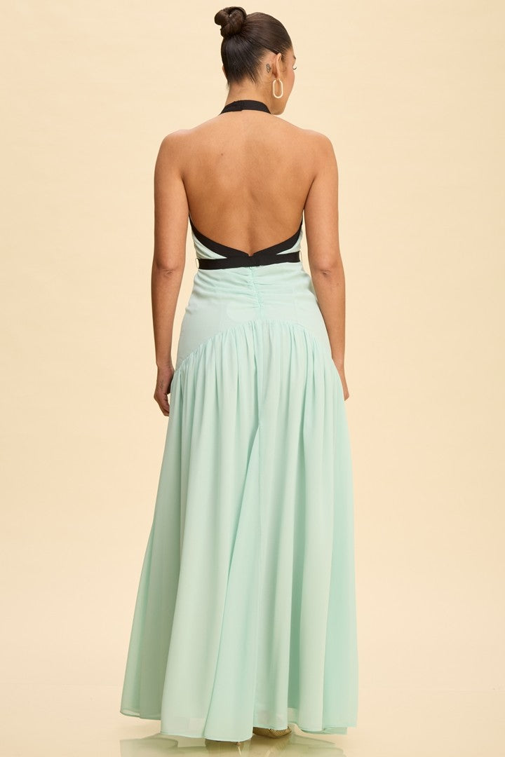 Cooling Water Maxi Dress- Mint