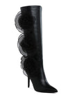 Chinkara Sheer Big Rose Detail Long Boots- 3 Colors