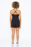 Cross Back Active Romper- 2 Colors