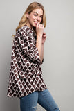 LIGHT SATIN PRINT BUTTON DOWN SHIRT-2 COLORS