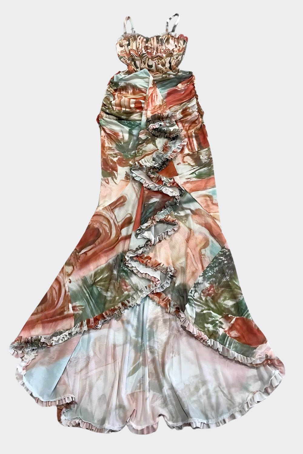 When in Rome Ruffle Trimmed Maxi Dress