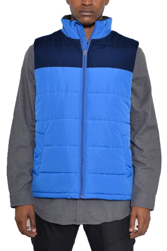 MEN'S PADDED WINTER TWO TONE VEST- 6 COLORS