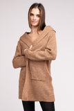 Hooded Open Front Sweater Cardigan-4 Colors