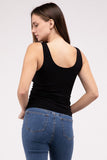 Front & Back 2-Way V-Neck Seamless Tank-3 Colors