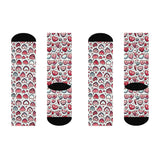 Valentine's Heart Print Cushioned Crew Socks