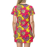 Bold Flower Print T-Shirt Dress (AOP)