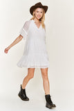 Ruffled Neck Tiered Mini Dress -2 Colors