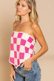 Checkerboard Pattern Tube Top - 2 Colors