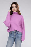 Viscose Dolman Sleeve Turtleneck Sweater Top- 5 Colors