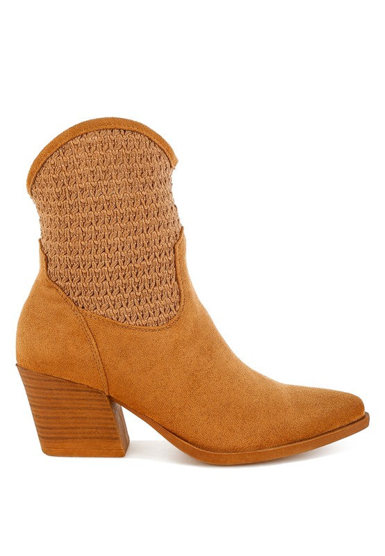 Bimmy Woven Pointy Western Boots- 2 Colors