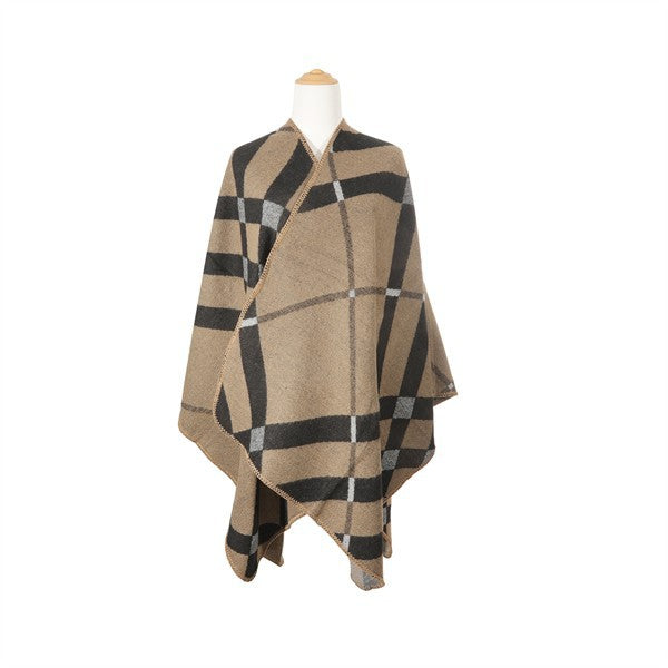 STRIPE ASYMMETRICAL PONCHO- 3 COLORS