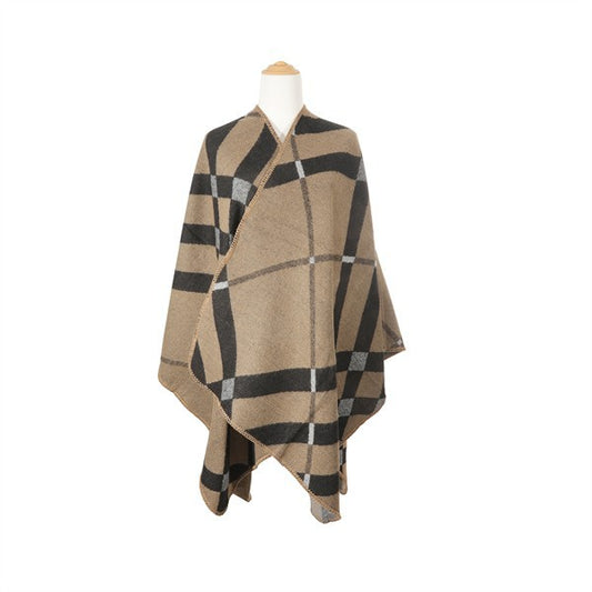 STRIPE ASYMMETRICAL PONCHO- 3 COLORS