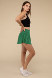 Wide Band Tennis Skirt with Zippered Back Pocket-3 Colors