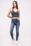 Washed Ribbed Cropped V-Neck Tank Top-4 Colors