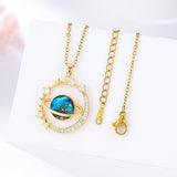 Moon Planet 18K Gold Plated Necklace