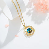 Moon Planet 18K Gold Plated Necklace