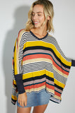 MULTI ENGINEERING STRIPE PRINT JERSEY OVERSIZE BOX- 2 COLORS