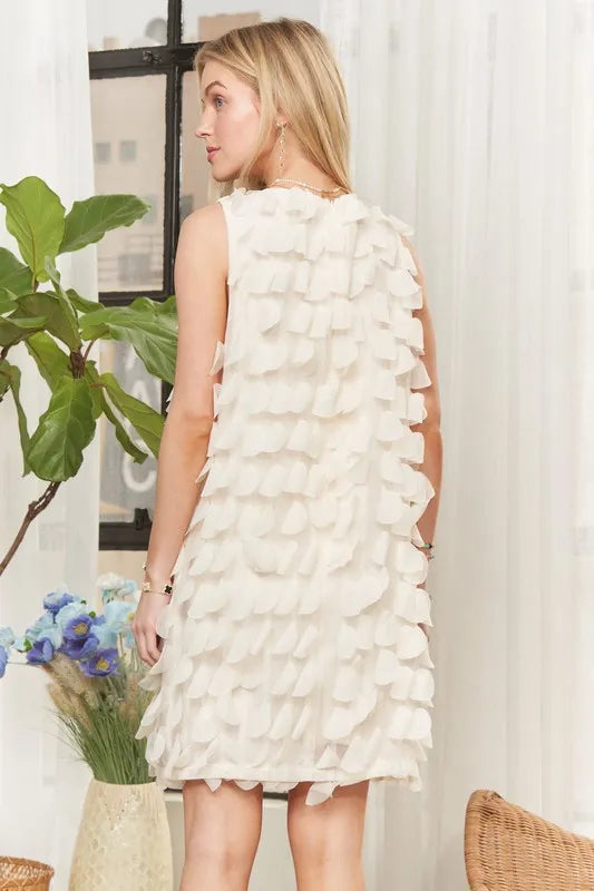 ADORA Sleeveless Shift 3D Petal Dress