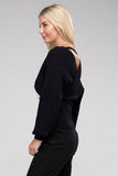 Viscose Cross Wrap Pullover Sweater Top- 4 Colors