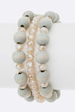 Mix Bead Stretch Bracelets Set-6 Colors