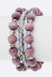 Mix Bead Stretch Bracelets Set-6 Colors