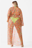 Multicolor Paisley Long Sleeve Kimono/Cover Up