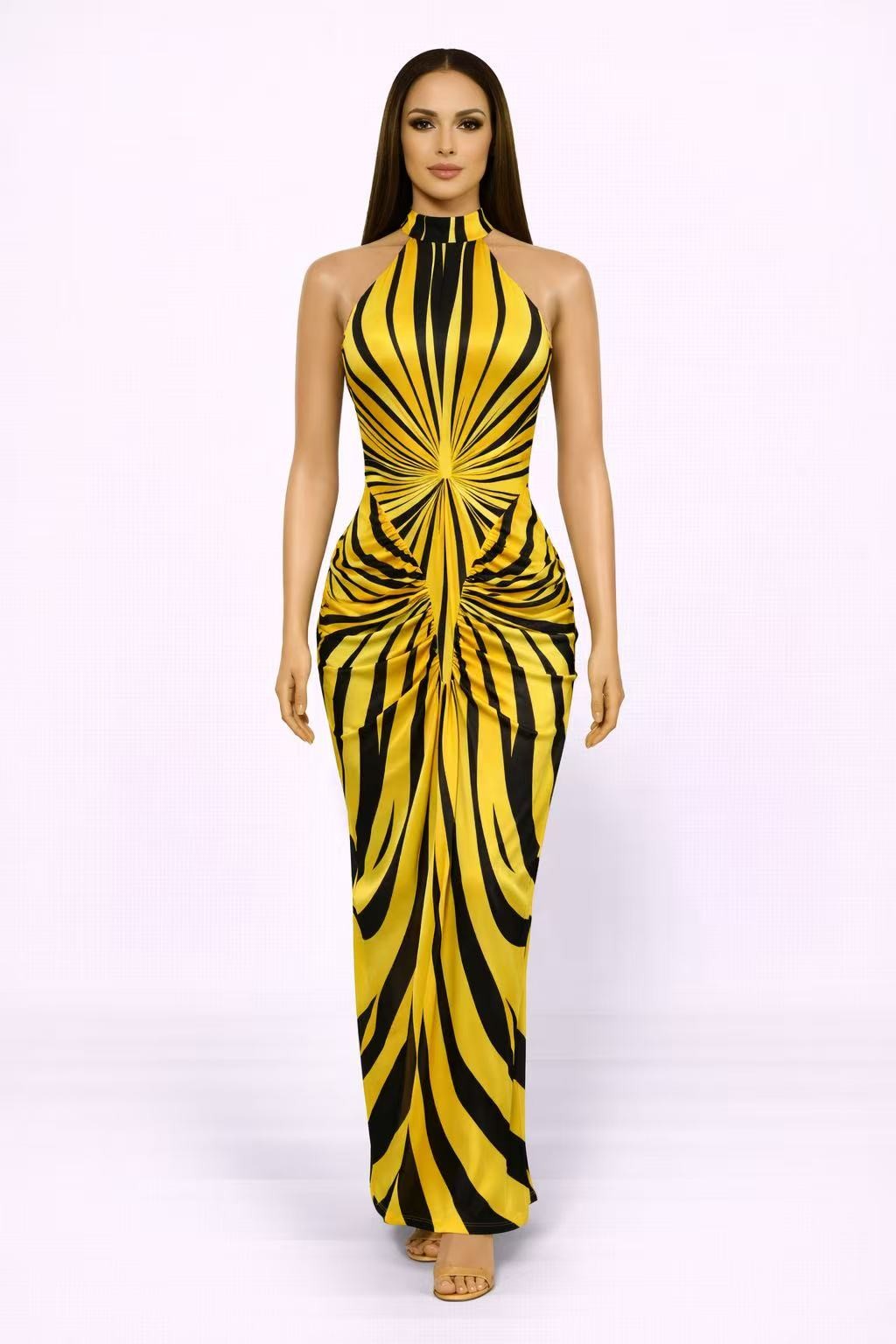 Golden Hour Halter Maxi Dress- Yellow