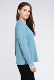 Ribbed Brushed Melange Hacci Sweater with a Pocket-5 Colors