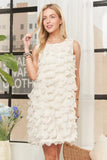 ADORA Sleeveless Shift 3D Petal Dress