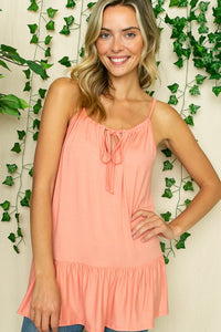 RUFFLED BOTTOM TUNIC TANK TOP-4 COLORS