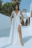 Vacation Resort Roped Up White  Maxi Dress