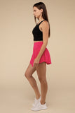 Wide Band Tennis Skirt with Zippered Back Pocket-3 Colors