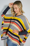 MULTI ENGINEERING STRIPE PRINT JERSEY OVERSIZE BOX- 2 COLORS