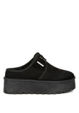 Mayfield Buckle Strap Fur Platform Classic Slip-On Shoes-2 Colors