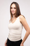 Front & Back 2-Way V-Neck Seamless Tank-3 Colors